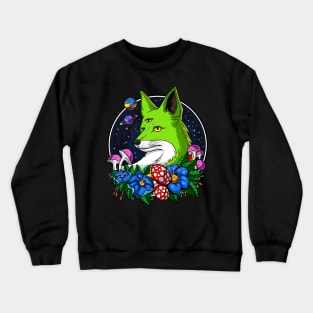 Alien Fox Third Eye Space UFO Crewneck Sweatshirt